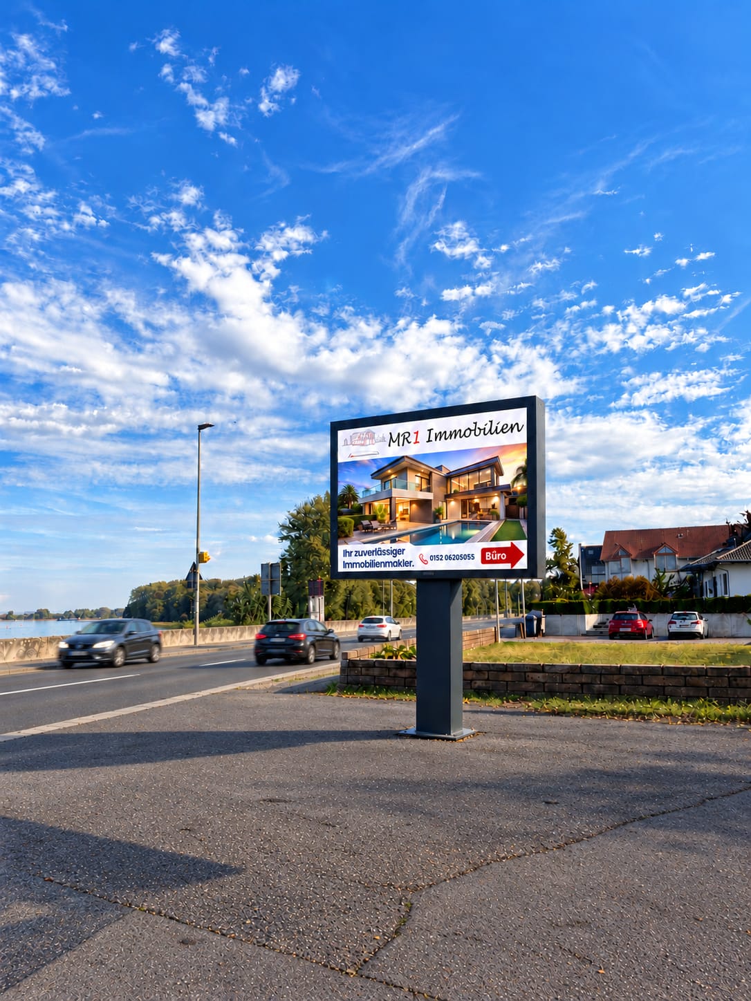 Visualisierung: Digitale Werbetafel Nierstein an der B9